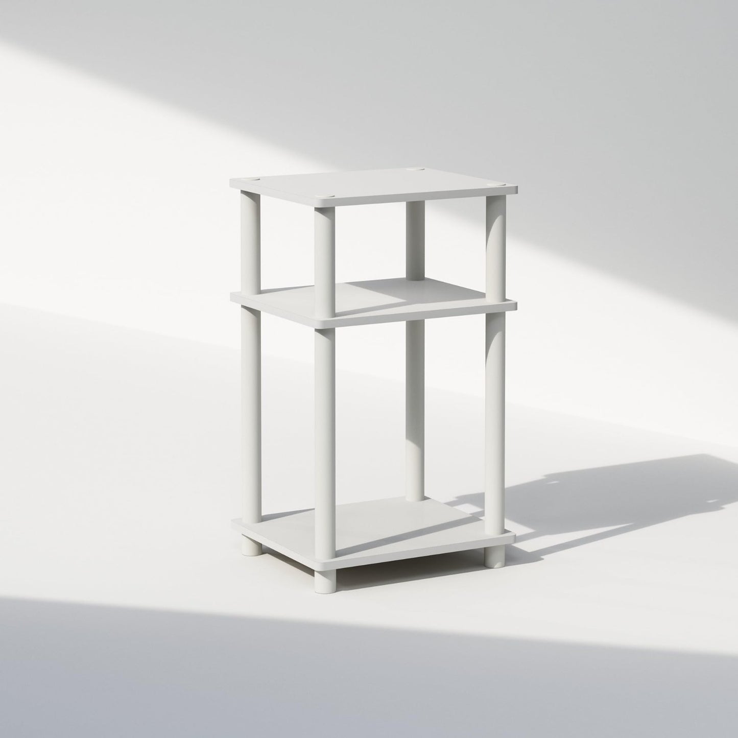 3-Tier Open Storage Nightstand, Modern White Design, Easy Assembly, Versatile Us10