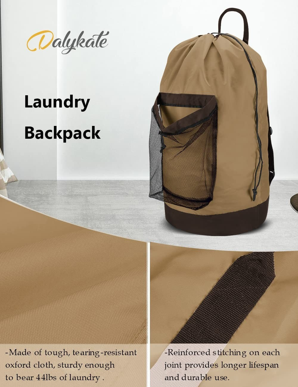Optimized eBay Title:  "Durable Laundry Backpack with Shoulder Straps & Mesh Po5