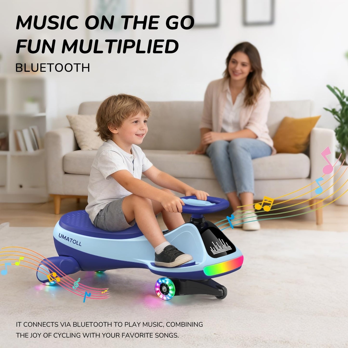 12V Electric Wiggle Car for Kids - Fun Ride-On Toy, Birthday Gift for Ages 3+3