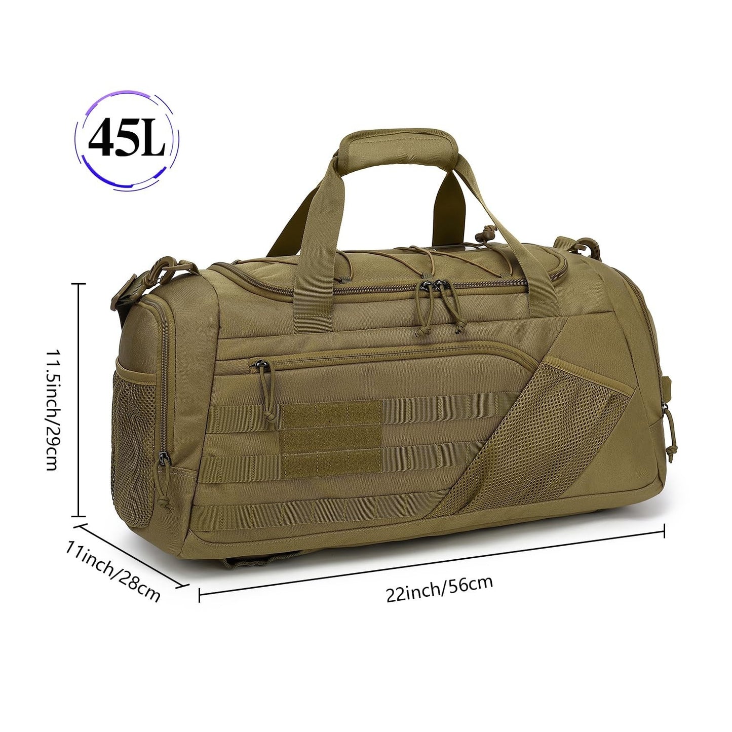 Multi Functional 3 in 1 Tactical Duffle Bag & Backpack 45L with Shoe Compartment5