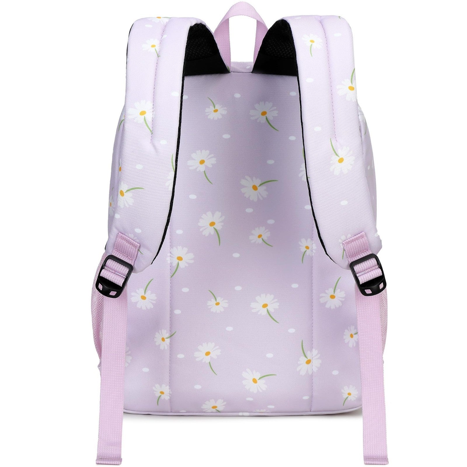 Water Resistant Daisy Print Women's School Backpack for College & Teens   Purple3