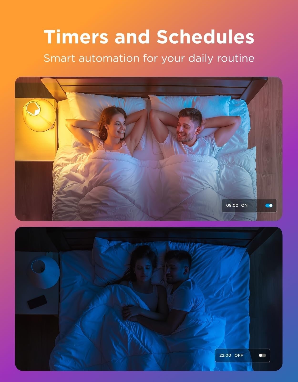 Smart LED Light Bulbs 800 Lumen, 8 Pack, RGBWW Color Changing, WiFi & Bluetooth,5