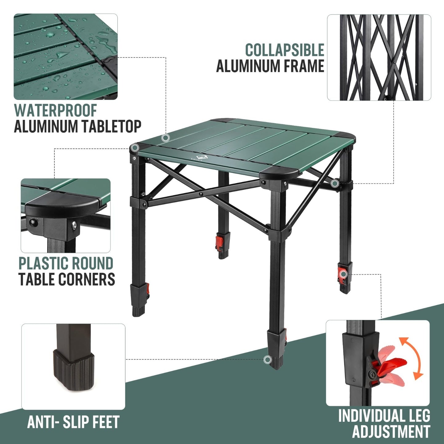 Lightweight Adjustable Folding Camping Table with Carry Bag - Perfect for Outdoo3