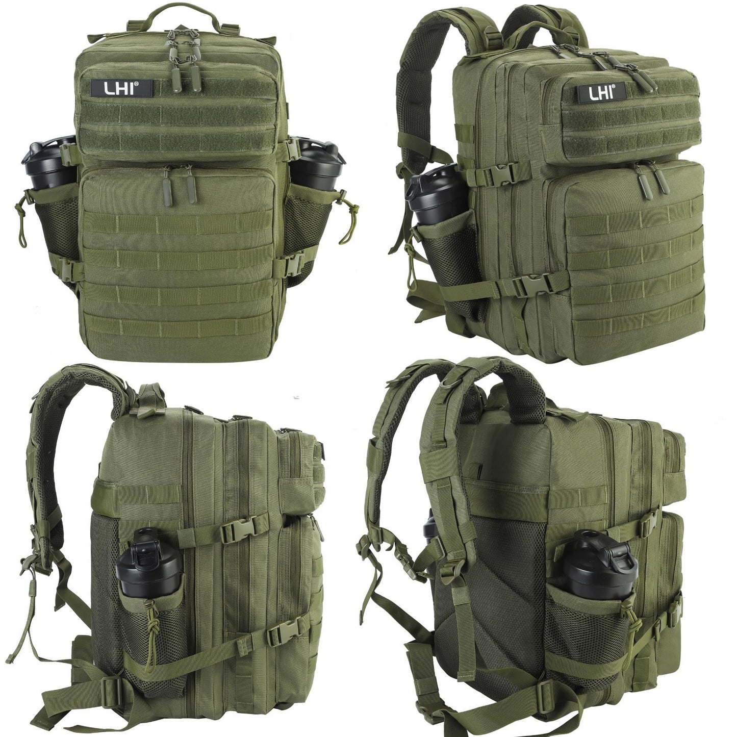 Tactical Military Backpack 45L   3 Day Assault Rucksack with Molle System, Army3