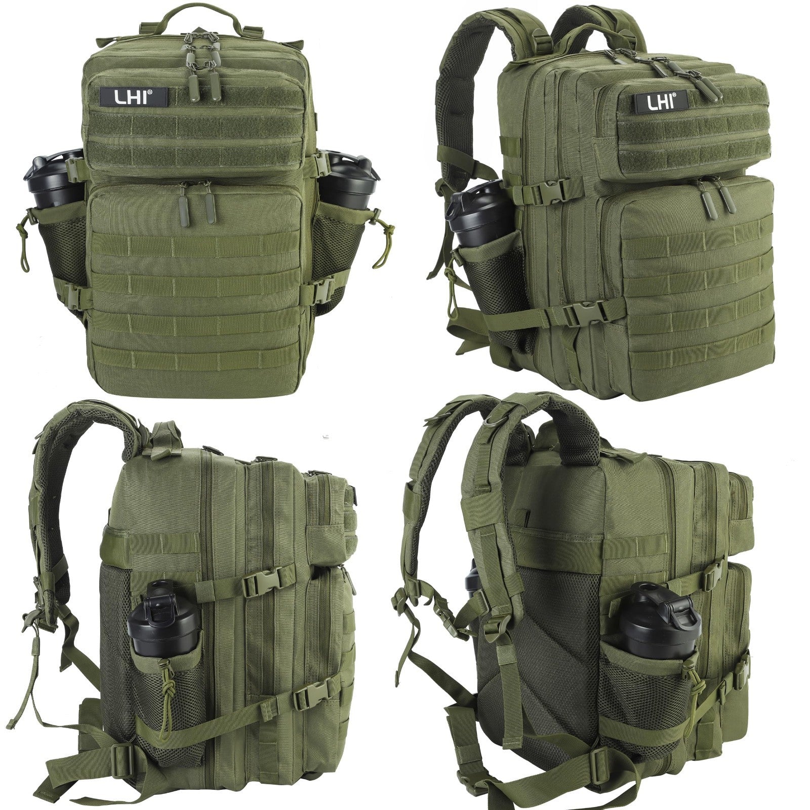 Tactical Military Backpack 45L   3 Day Assault Rucksack with Molle System, Army3