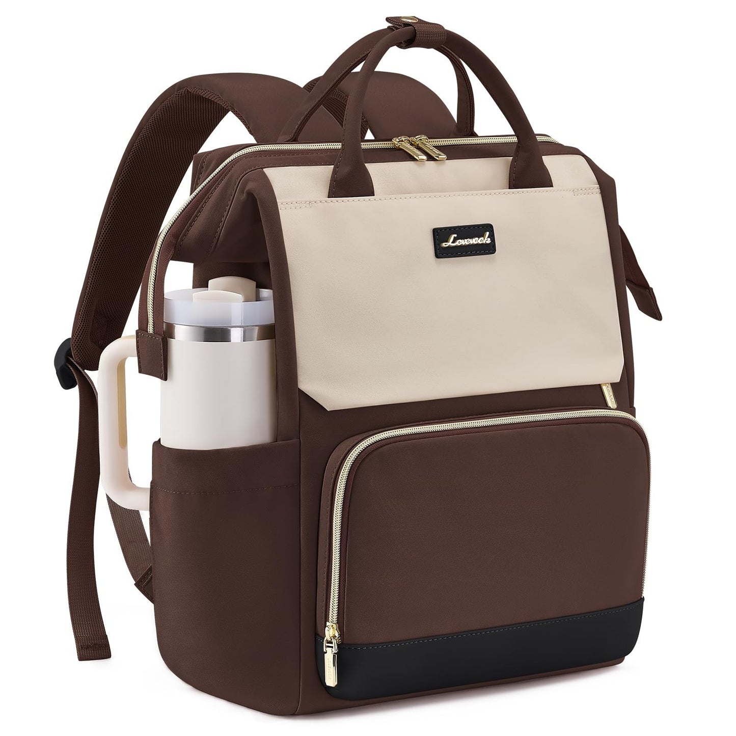 Stylish Laptop Backpack for Women   Giant Tumbler Holder, Travel, Work, Nurse, T1