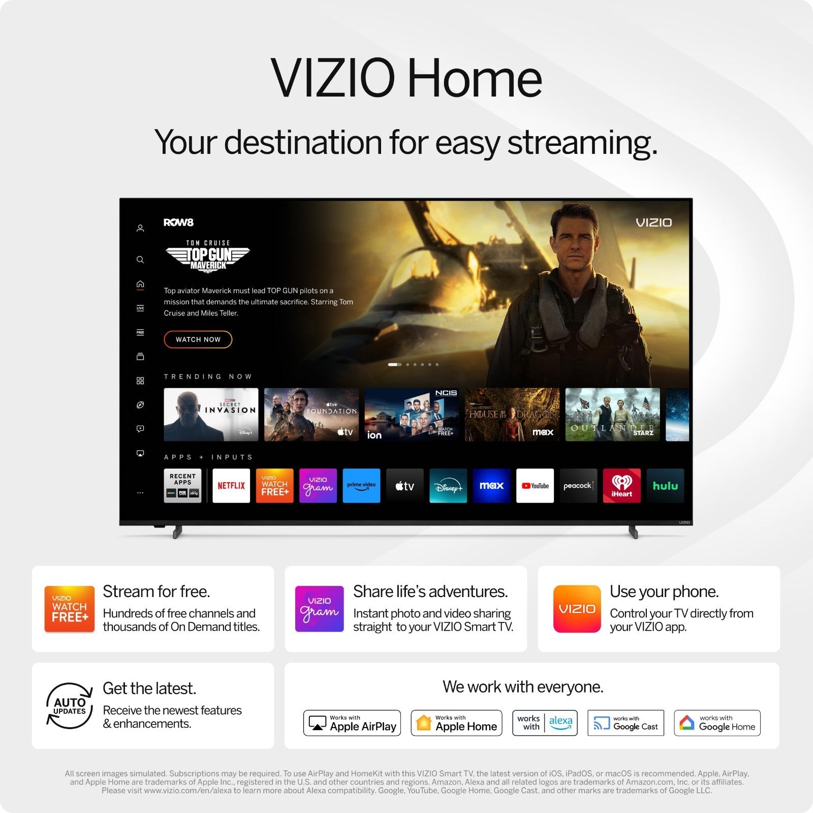 32" Full HD Smart TV 1080p, Apple AirPlay, Chromecast, Alexa Compatible, 2022 Mo5