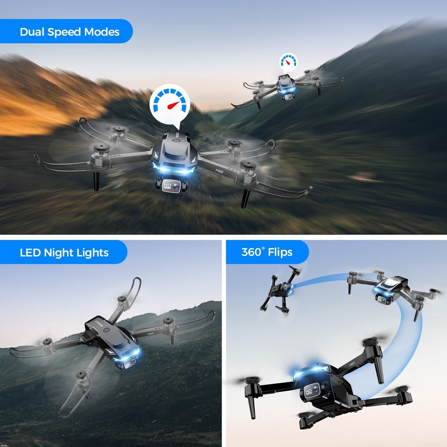 Foldable Drone with Camera & Screen - Beginner-Friendly Quadcopter, Gesture Cont4