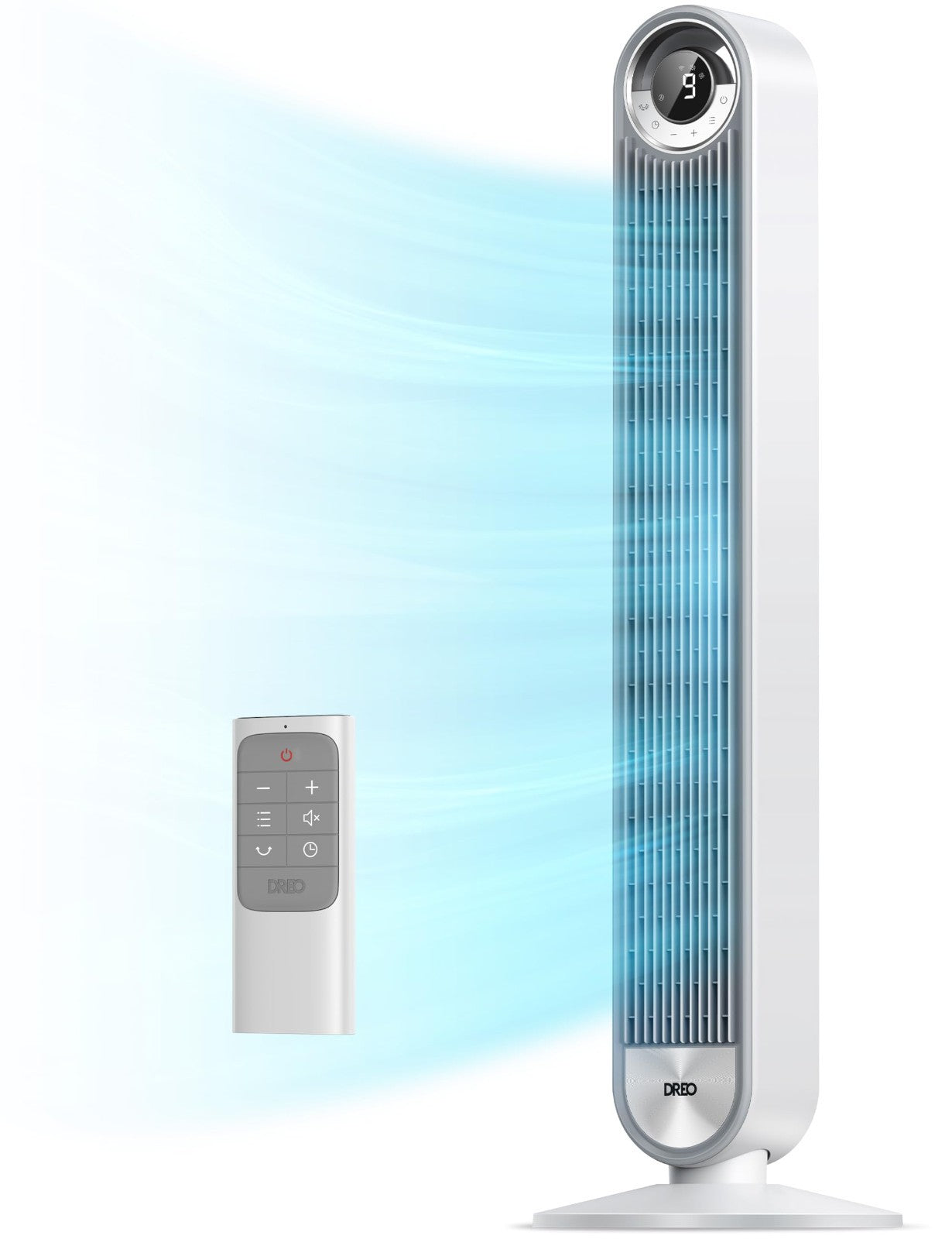 Bladeless Tower Fan with 9 Speeds, 90° Oscillation, 20dB Quiet, 12H Timer   Idea1
