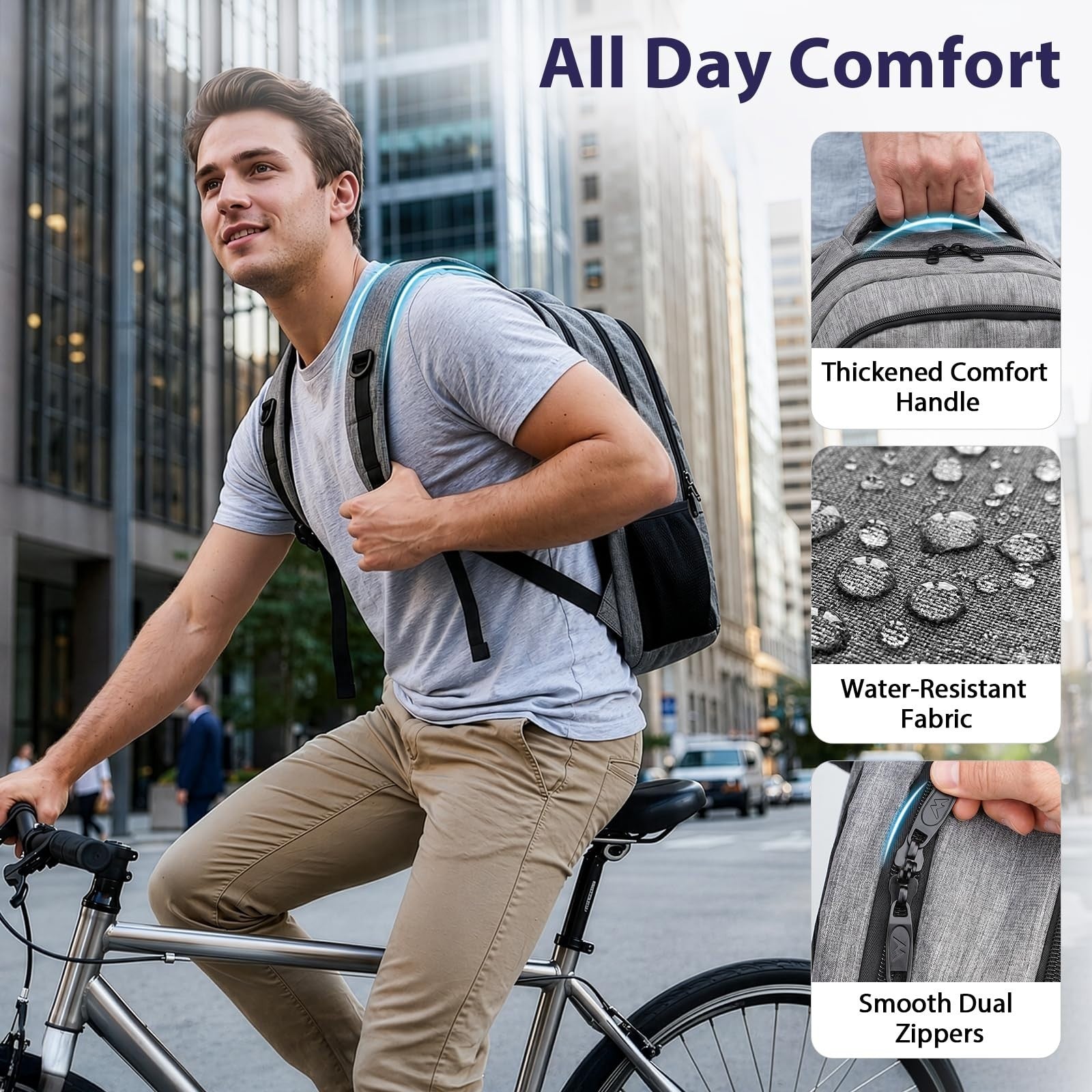 15.6 Inch Laptop Backpack, Travel Friendly Personal Item Bag, Airport Approved6