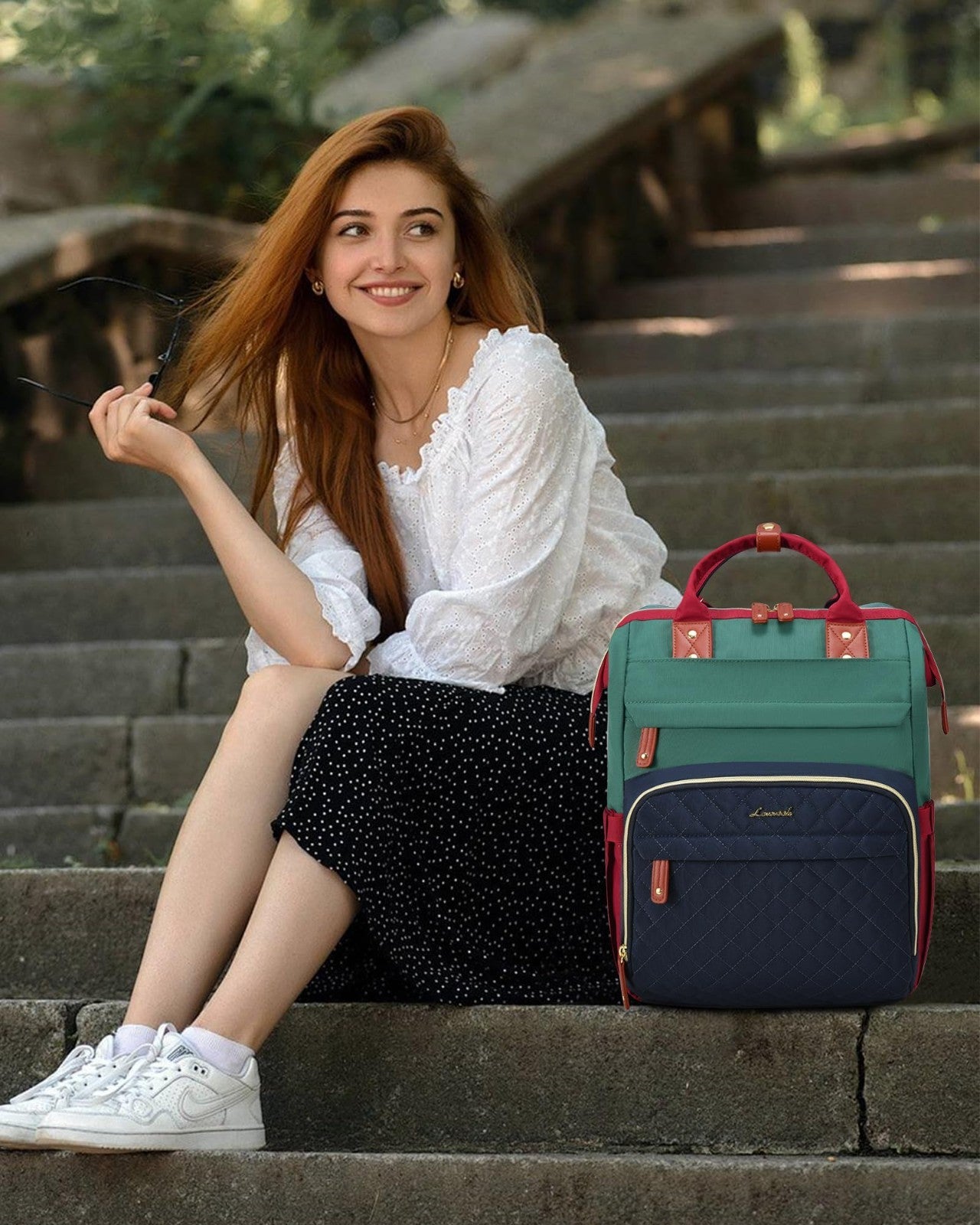 Waterproof Laptop Backpack for Women, 15.6" Travel Bag, Nurse Teacher Work Purse2