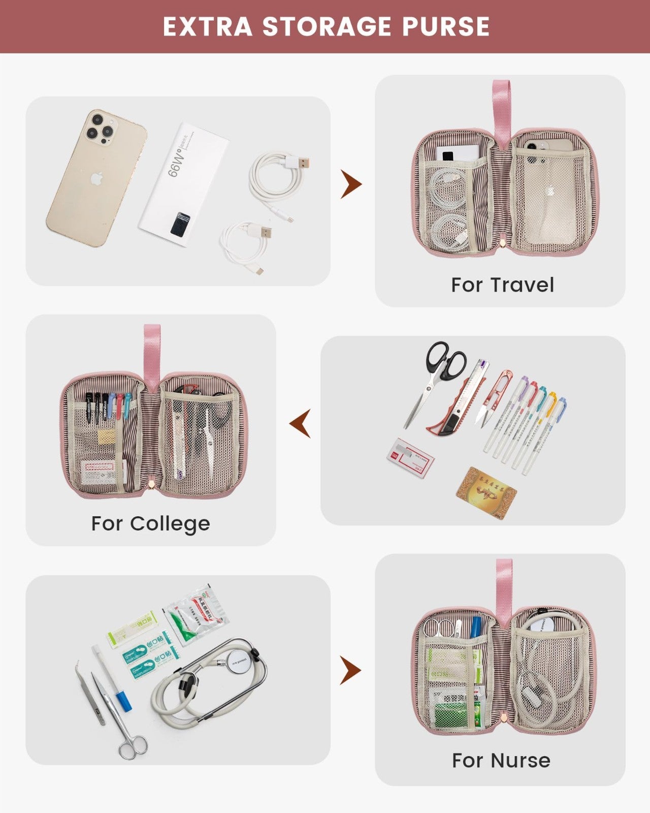 Stylish 15.6" Laptop Backpack for Women, USB Port, Waterproof Travel Bag, 2PCS4