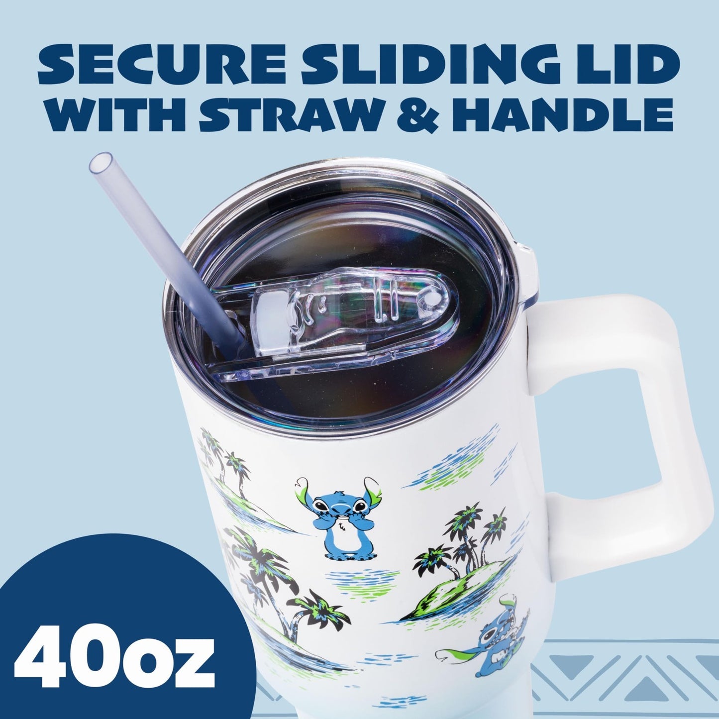 Vintage Lilo & Stitch Tumbler   Double Walled, 40oz, Fits Cup Holder, Straw & Ha3