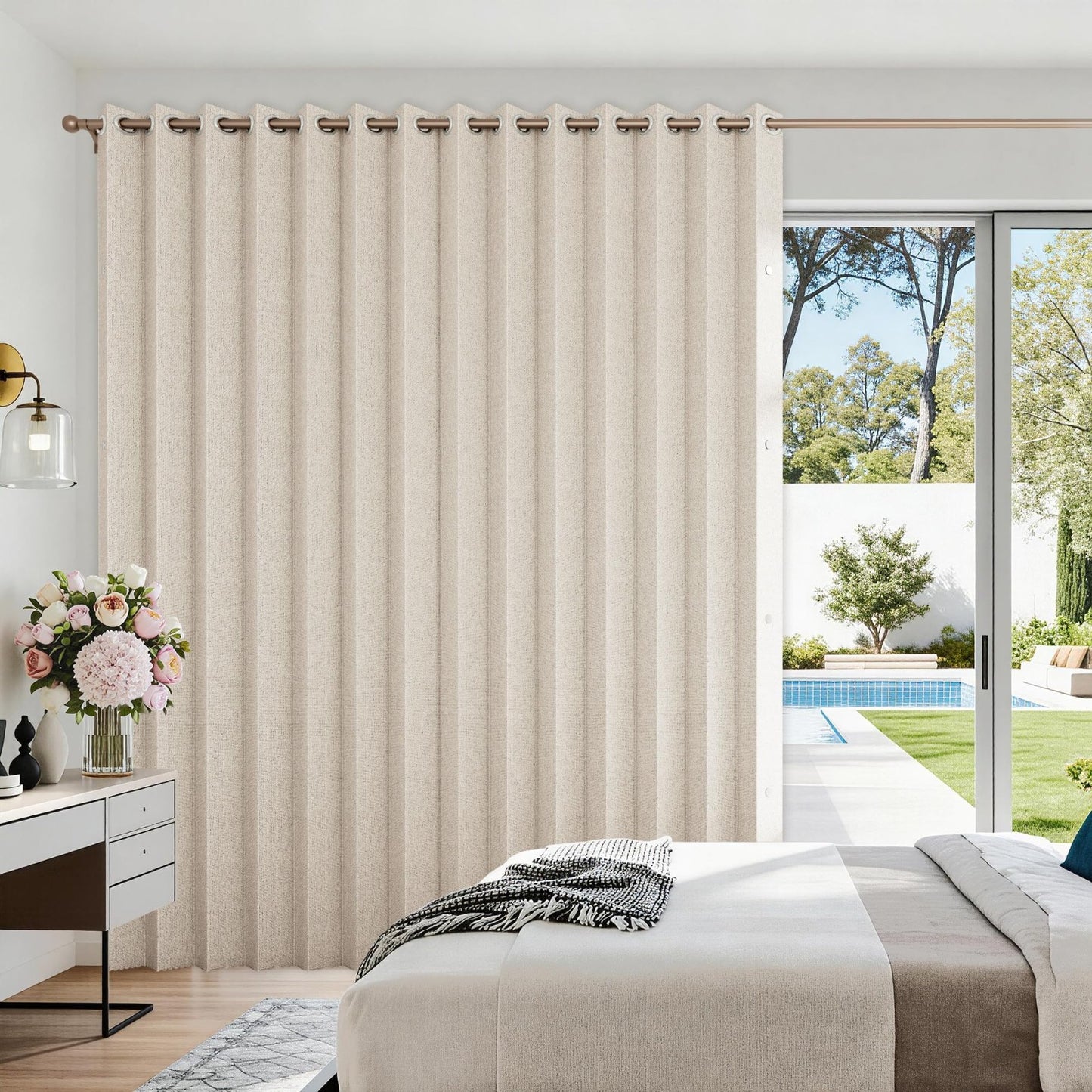 Accordion Door Curtains for Doorways, Privacy Fabric Panel, 1 Panel W100 x L84,0