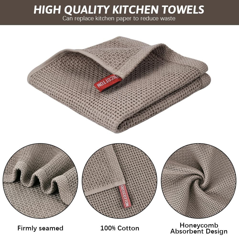 12 Pack Cotton Dish Cloths - Soft, Absorbent Kitchen Towels for Cleaning 12x123