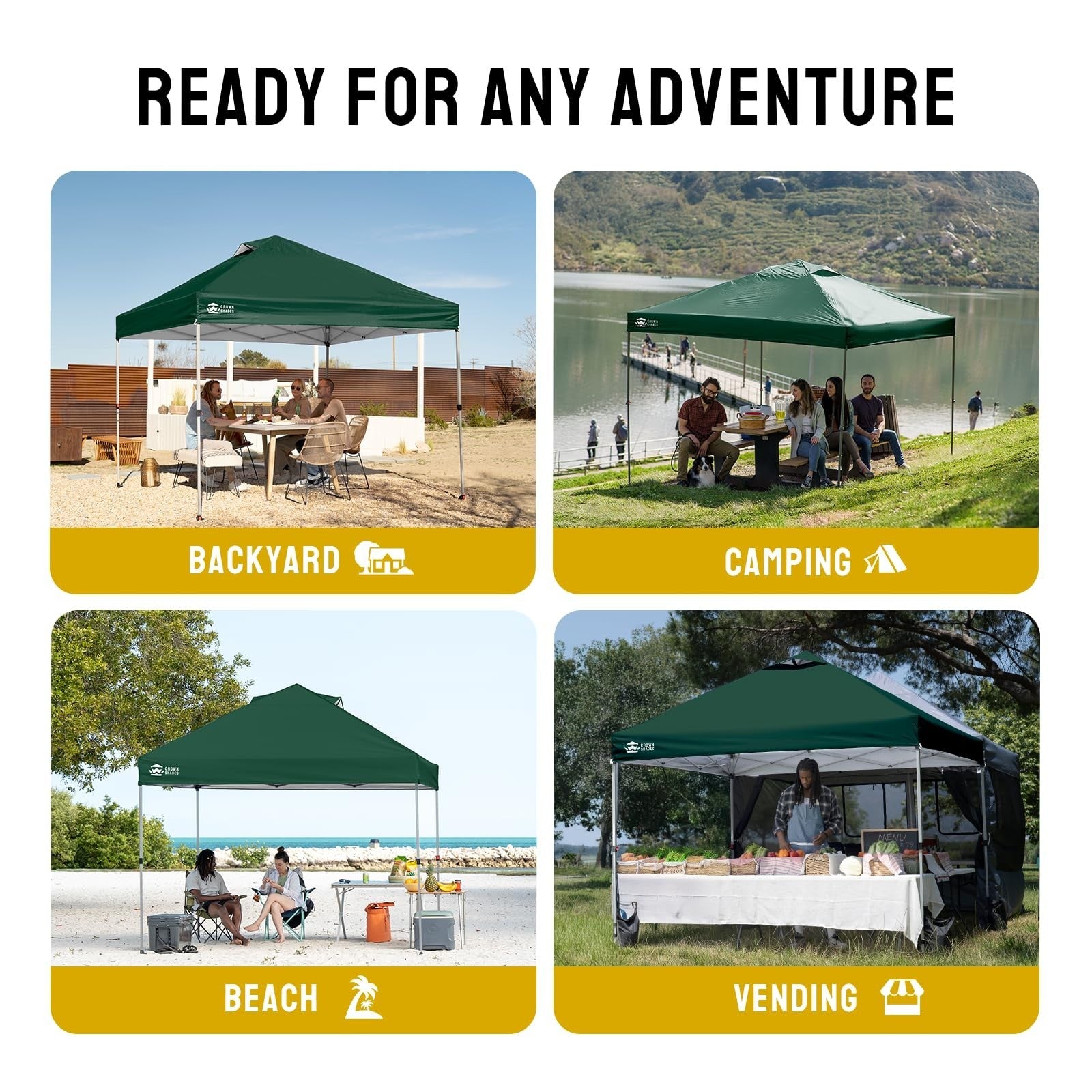 10x10 Pop Up Canopy Tent   Easy Setup, Forest Green, Outdoor Sun Shade for Event5