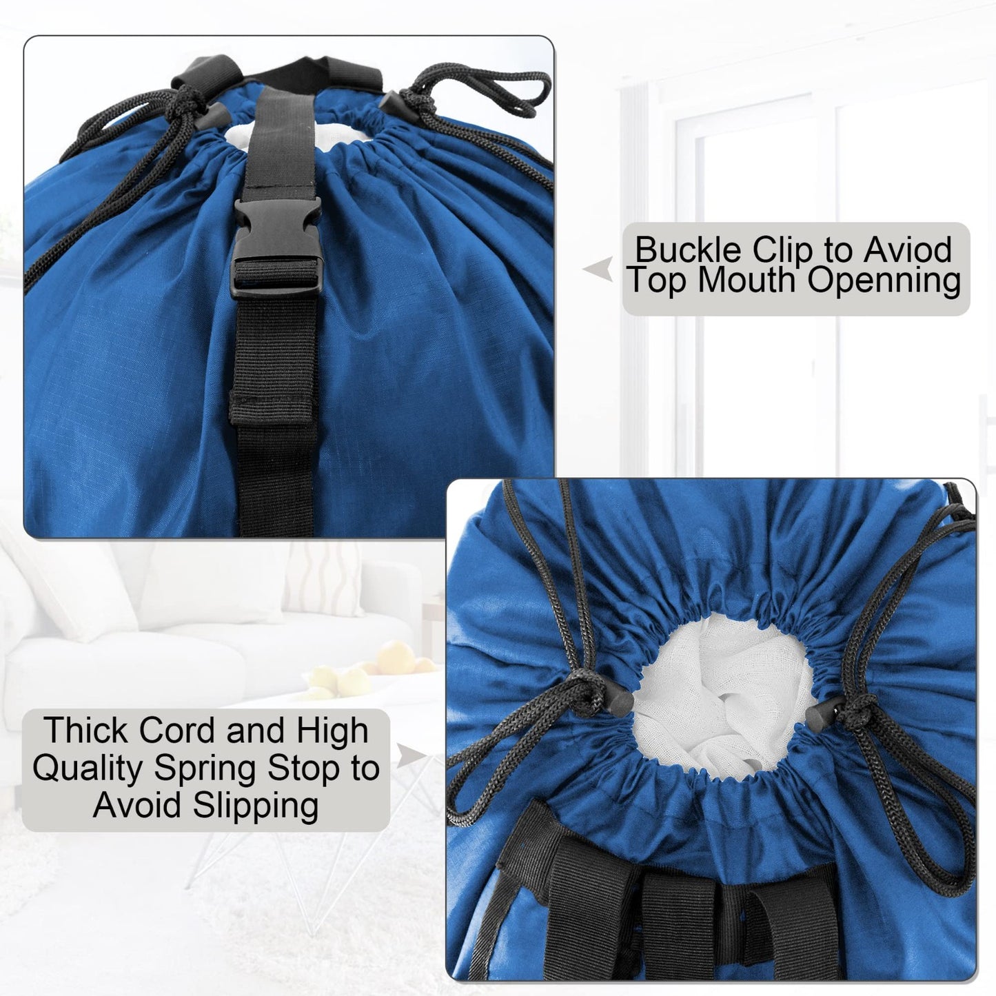 Extra Large Portable Laundry Backpack - Heavy-Duty Drawstring Bag for Travel, Co3