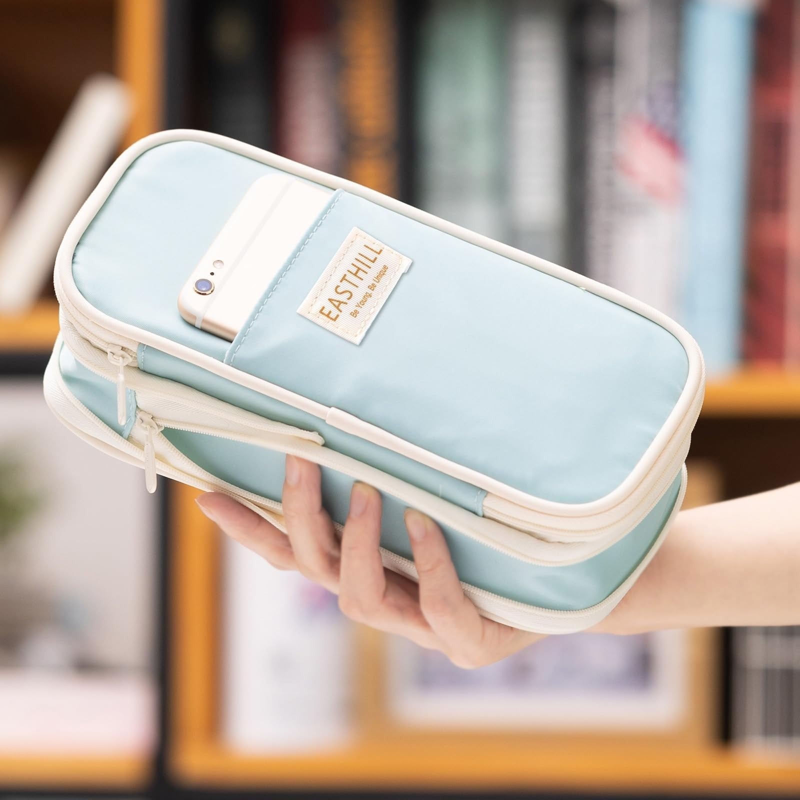 Large Capacity Pencil Case   Big Pencil Pouch for Stationery & Pens   Blue for T5