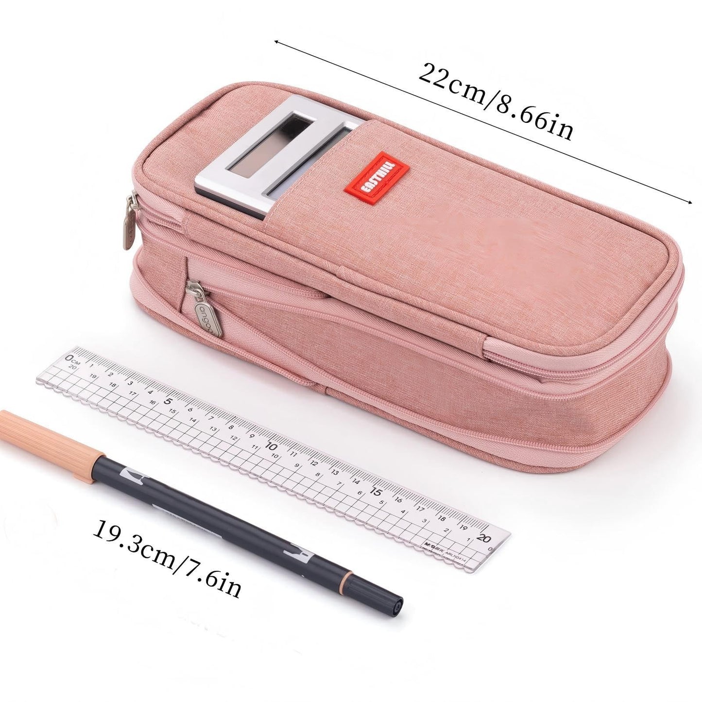 Large Capacity Pencil Case, Big Pencil Pouch, Stationery Bag for Teens   Deep Pi2