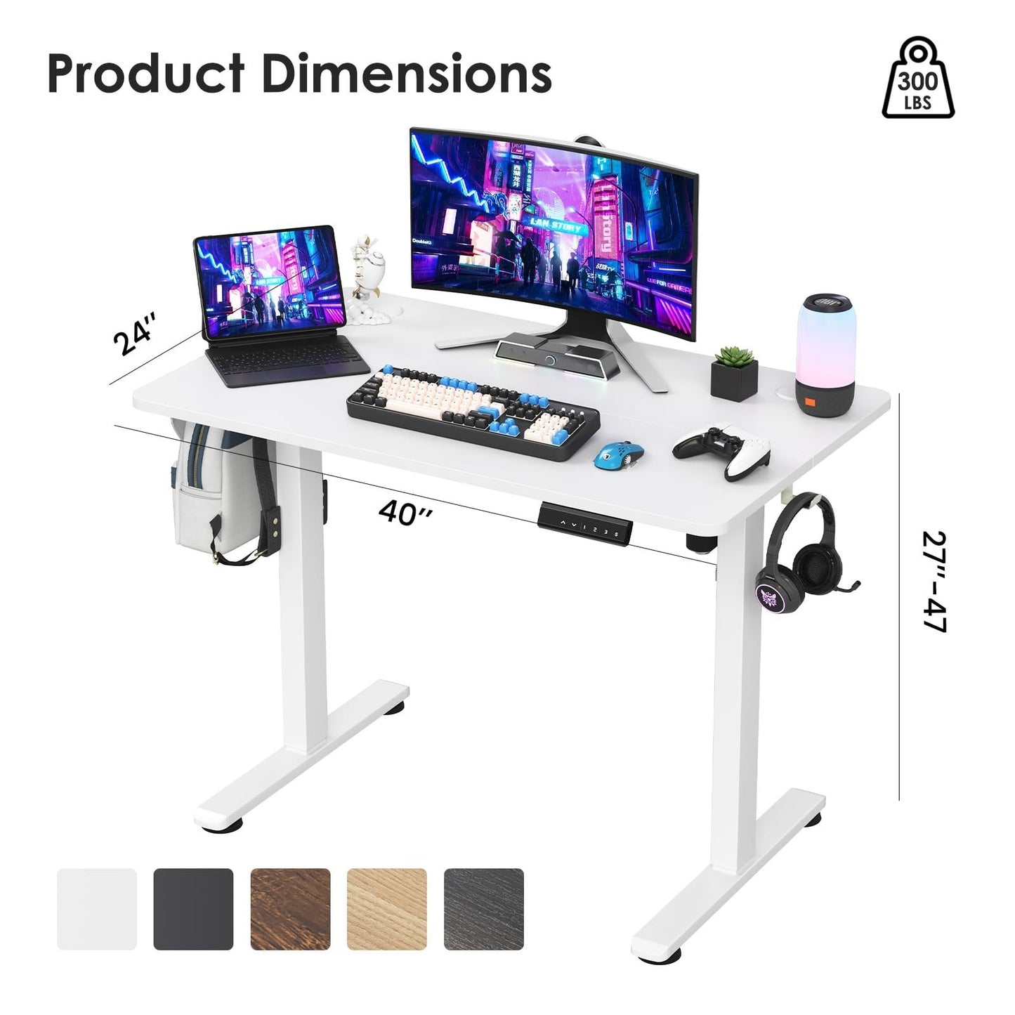 Adjustable Electric Standing Desk - Height Adjustable Sit Stand Home Office Work2