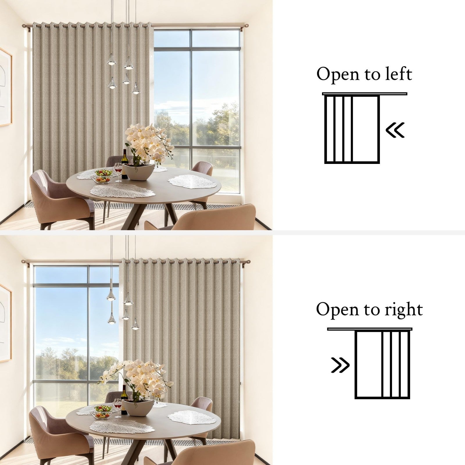 Accordion Door Curtains for Doorways   Fabric Privacy Curtain Panel 100x84 Tan7