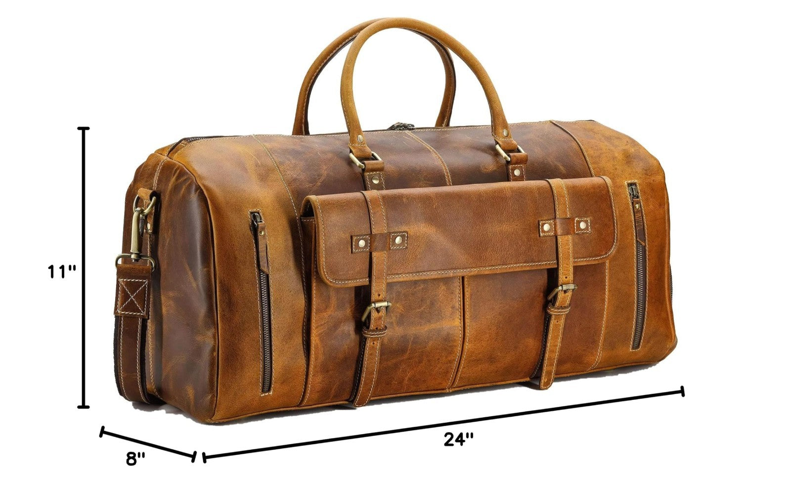 Leather Duffle Bag for Travel, Overnight & Weekend - Unisex Gym Holdall2