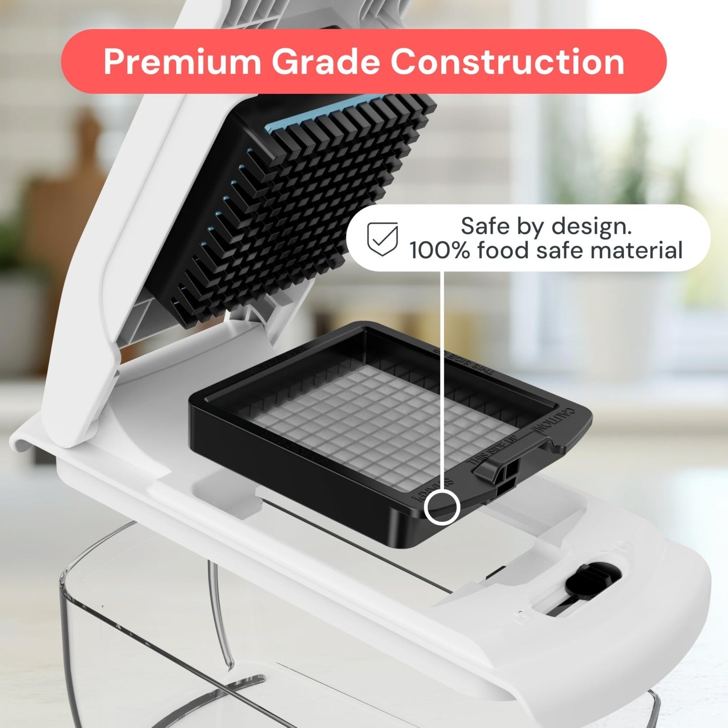 8 in 1 Vegetable Chopper & Mandoline Slicer   Sharp Stainless Steel Blades, Mult4
