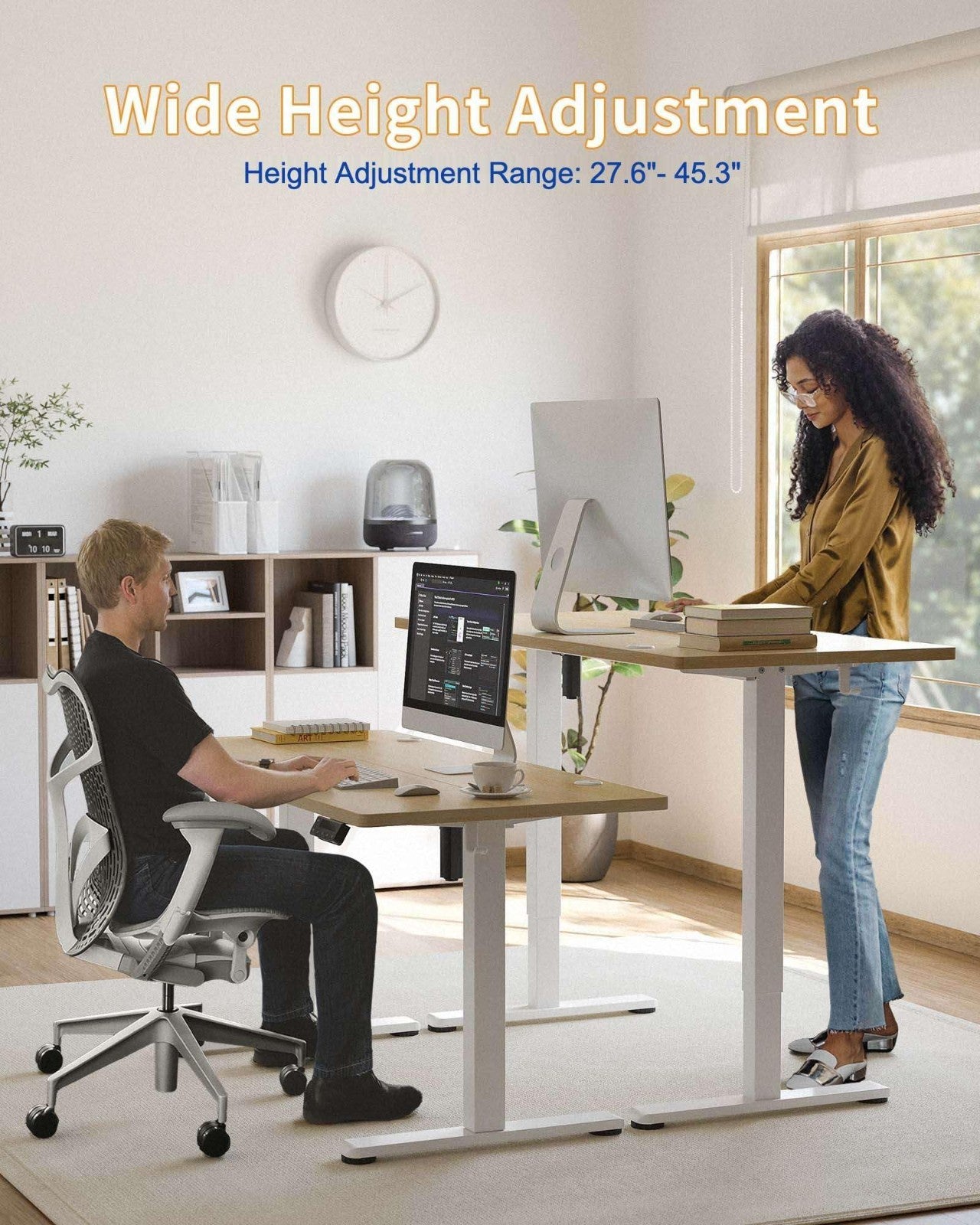 Adjustable Electric Standing Desk 48x24, Height-Adjustable Home Office Desk2
