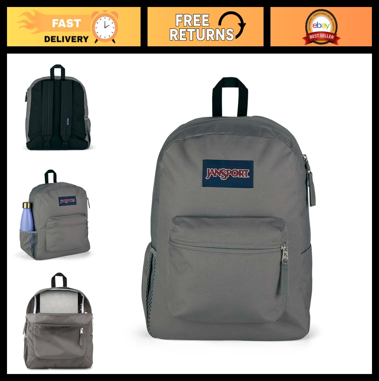 Unisex Graphite Grey Polyester Backpack, Durable School Bag, Travel Rucksack0