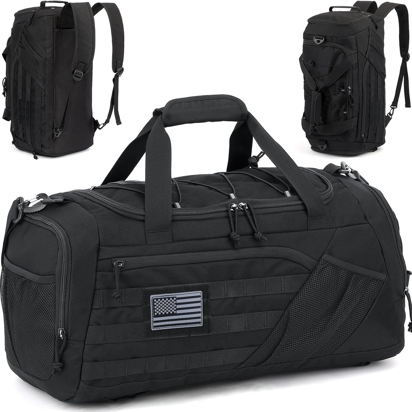 Multi Functional 45L Tactical Gym Duffle Bag Backpack with Shoe Compartment & We0