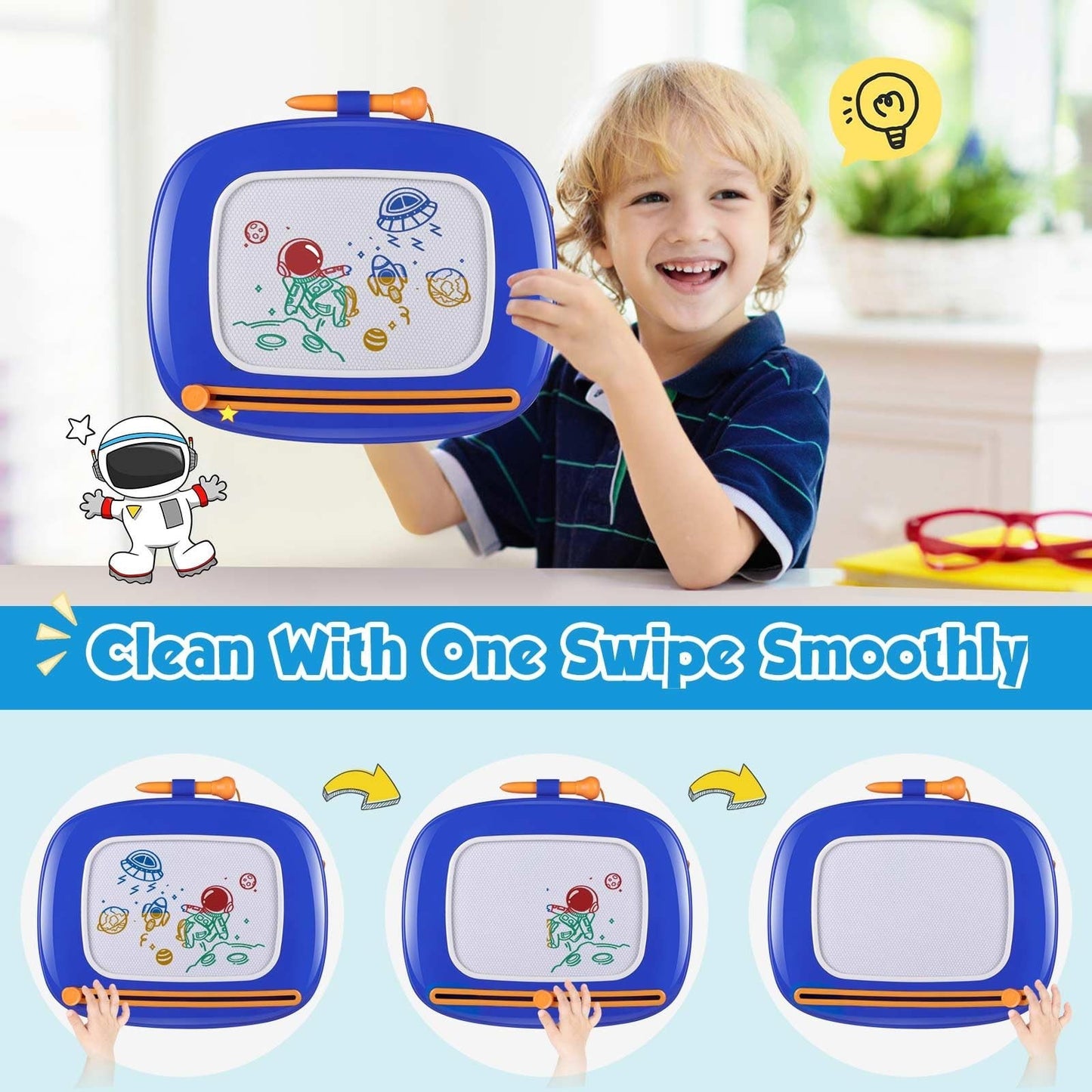 Magnetic Drawing Board for Toddlers - Educational Doodle Pad for Kids 1-3 Years2