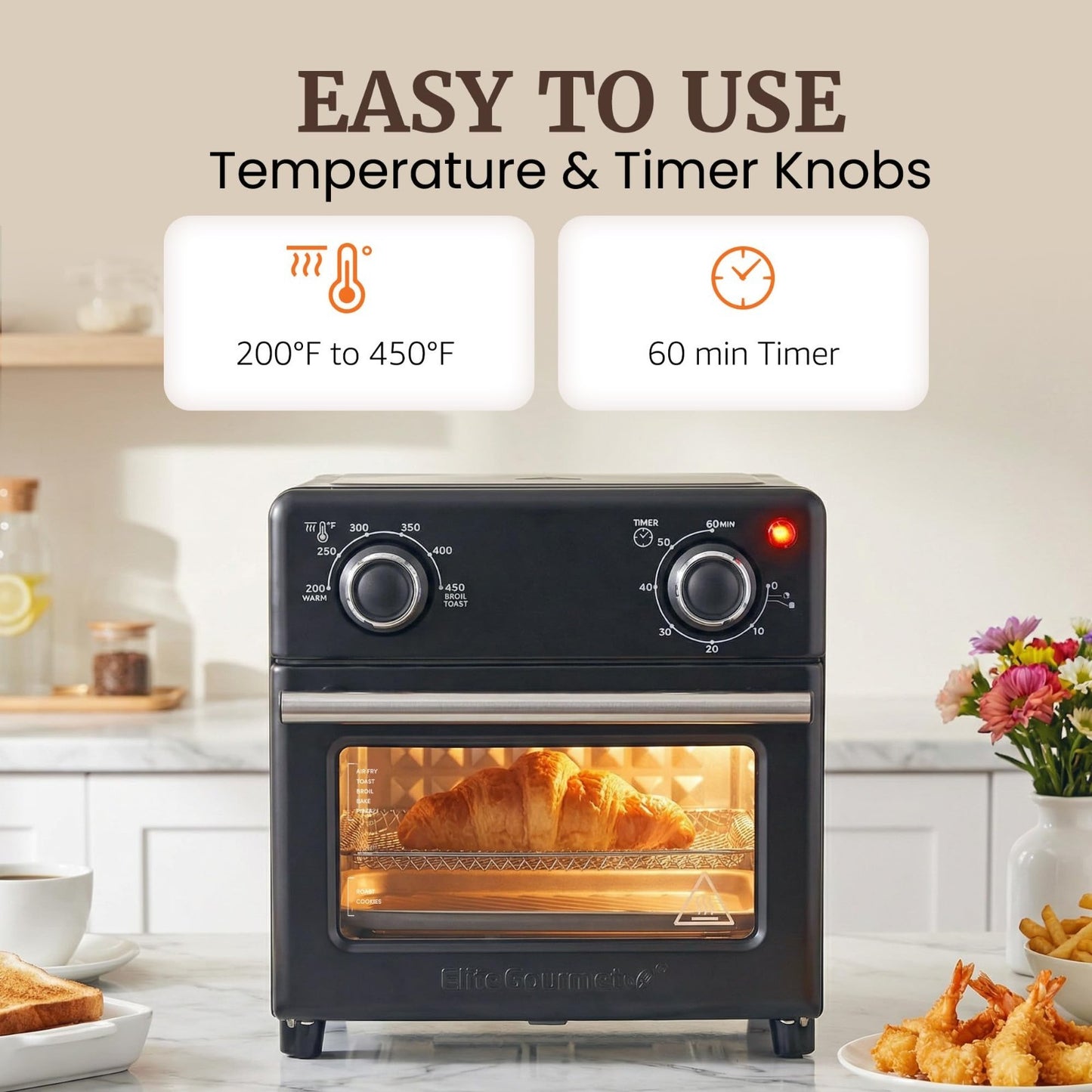 Compact 8.5Qt Air Fryer Oven - Mini Countertop Cooker with Adjustable Temp & Tim3