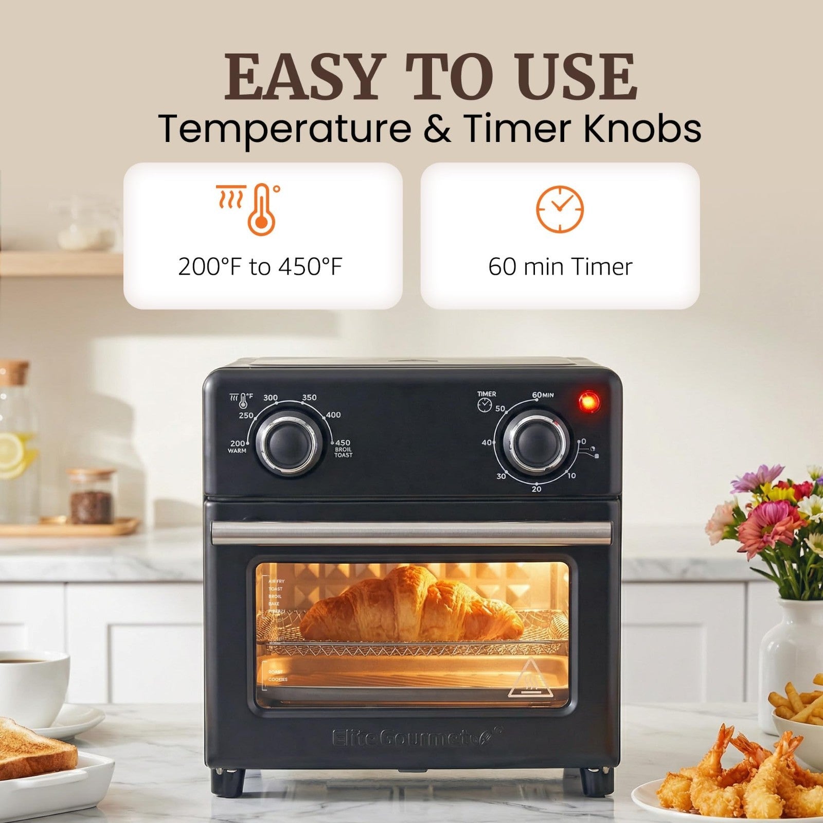 Compact 8.5Qt Air Fryer Oven - Mini Countertop Cooker with Adjustable Temp & Tim3
