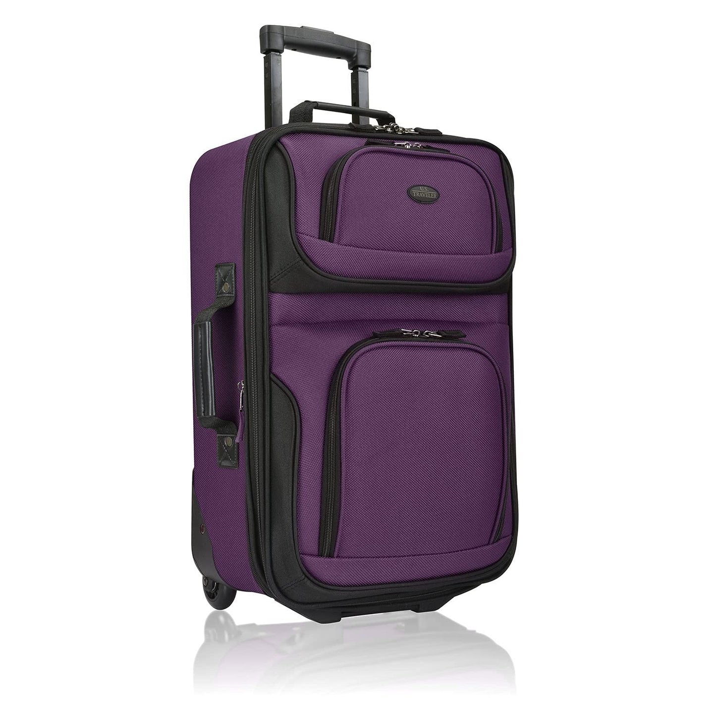 Lightweight Softside Rolling Carry-On Suitcase, 2-Wheel, Purple Travel Luggage1