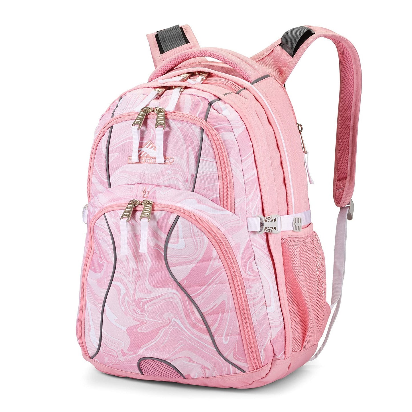 Stylish Pink Marble Daypack Backpack   Bubblegum Pink, One Size, Perfect for Sch1