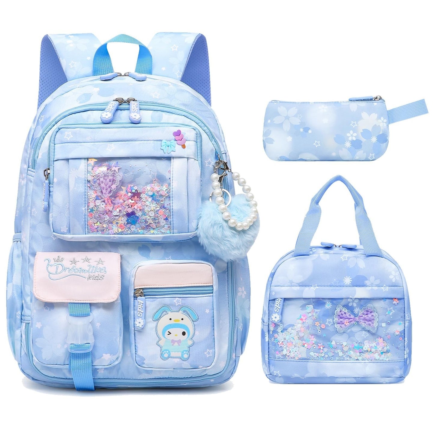 Stylish Girls School Backpack   17" Kids Book Bag with Multiple Pockets, Splash 1