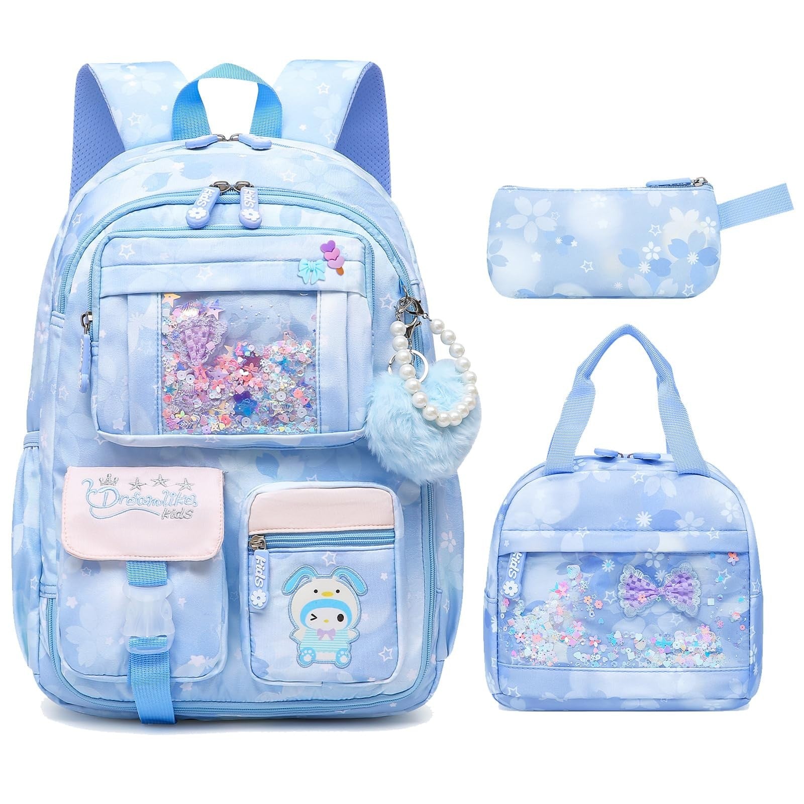 Stylish Girls School Backpack   17" Kids Book Bag with Multiple Pockets, Splash 1