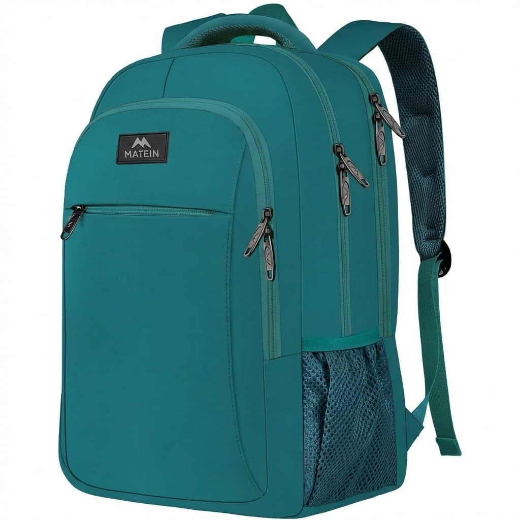 Peacock Blue Slim Laptop Backpack, 15.6 Inch Underseat Travel Bag for Laptops0