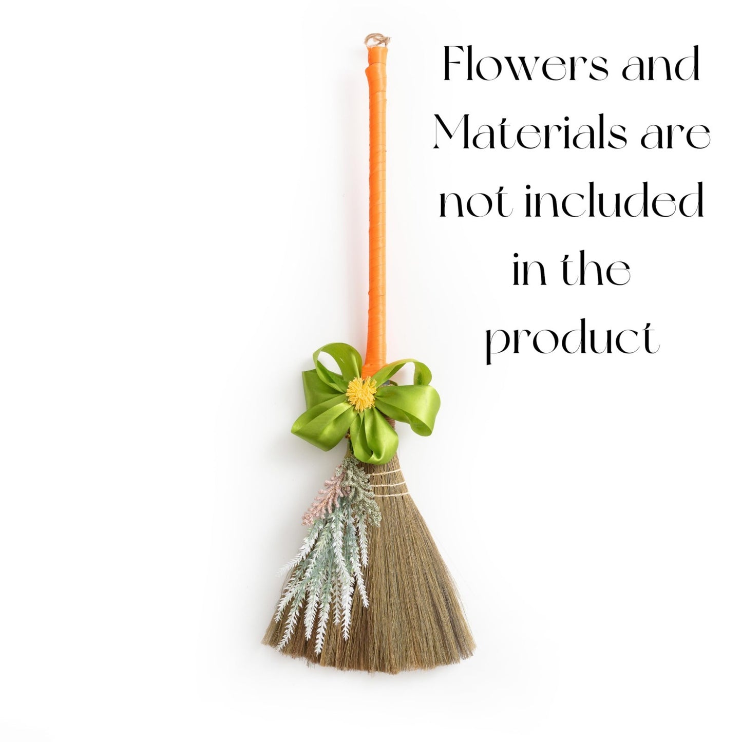 Natural Straw Whisk Broom with Brown Handle - Soft Indoor/Outdoor Cleaning Tool,5