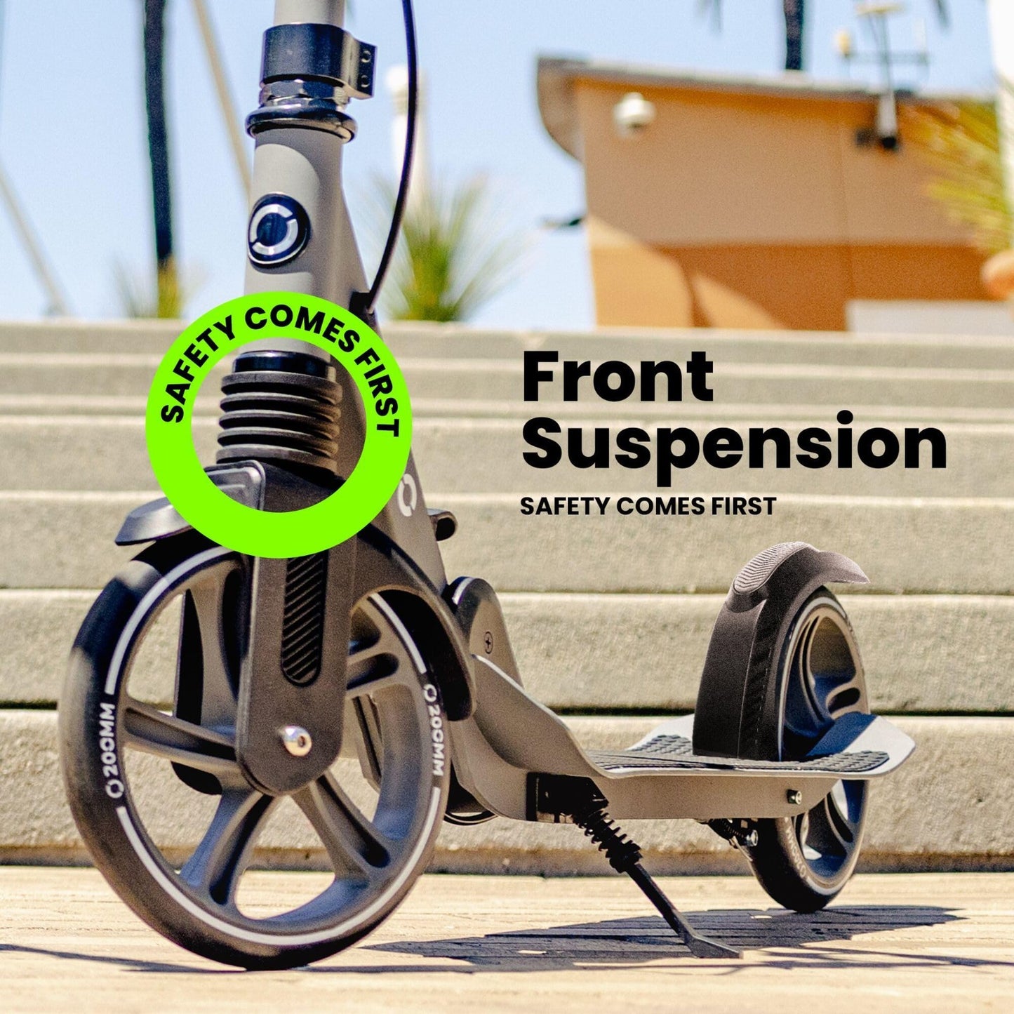 Big Wheel Kick Scooter for Kids 6-12, Teens & Adults - Adjustable Height, Smooth2