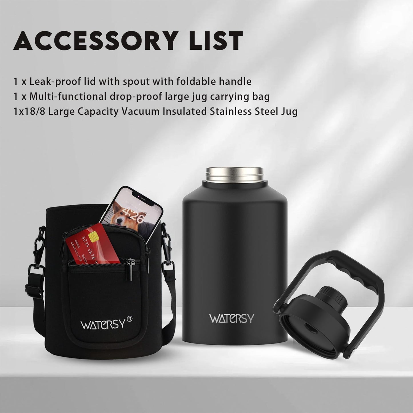 128oz Insulated Water Bottle - BPA Free, Leak Proof, Cold for 48 Hrs, Gym & Trav7