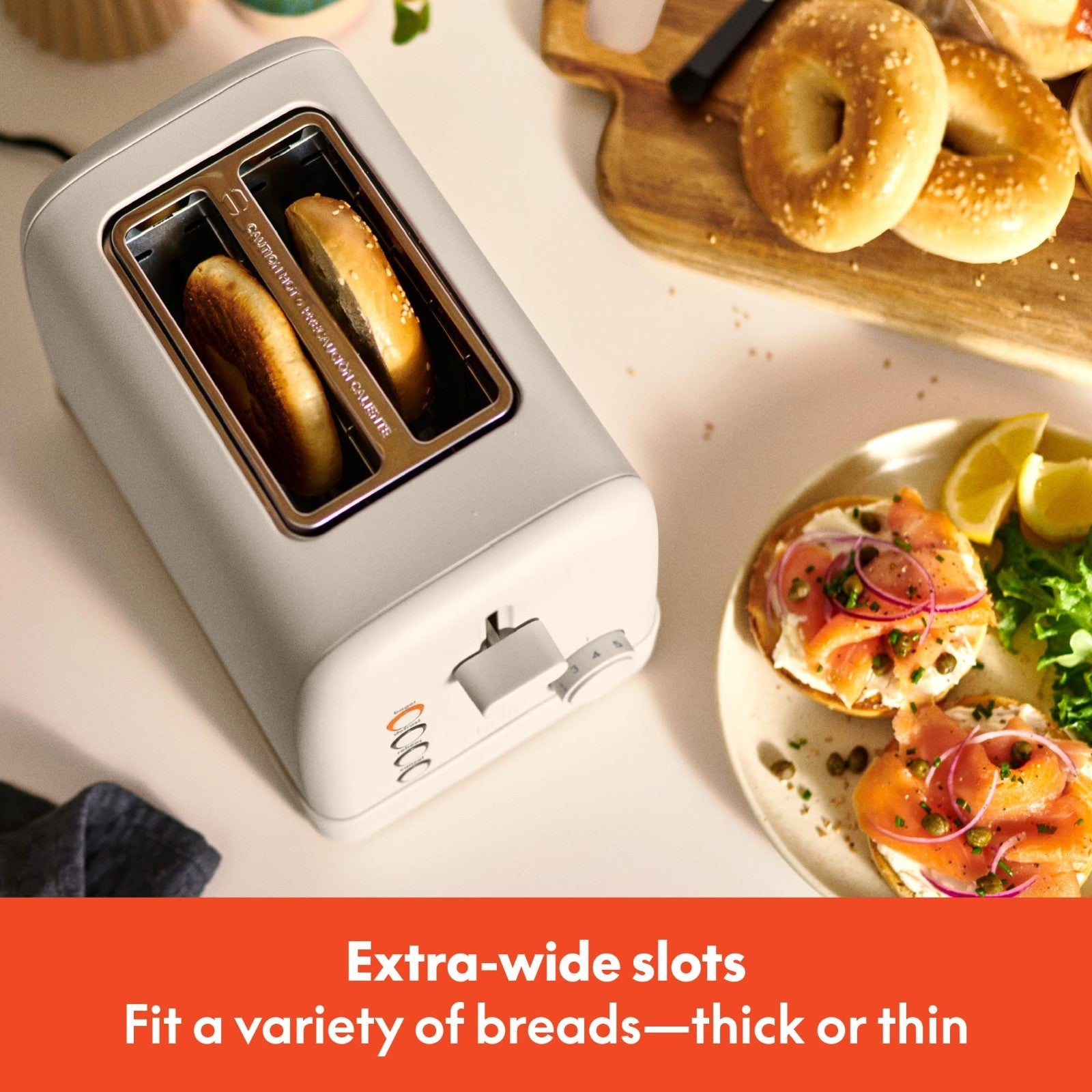 2 Slice Toaster with Extra Wide Slots, 6 Shade Settings, Oatmilk Color1