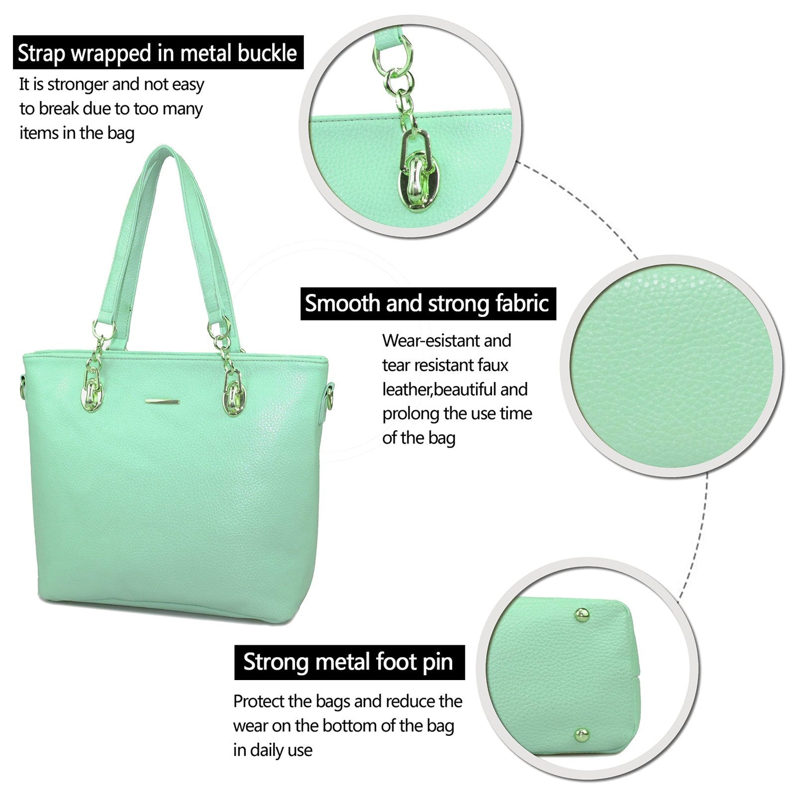 Stylish Designer Purses for Women - Satchel Shoulder Tote Handbag, Top Handle6