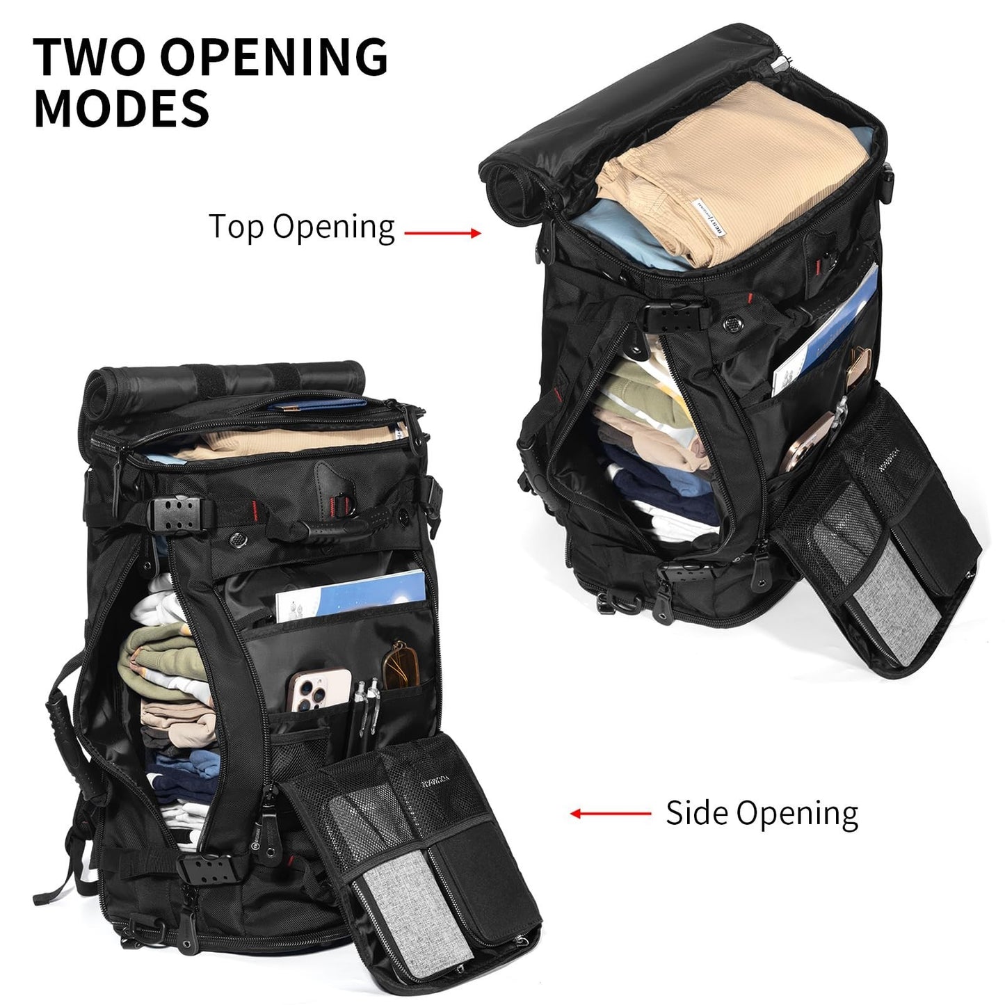Large Capacity Travel Hiking Sports Backpack Duffle Bag 45L Convertible Laptop B4