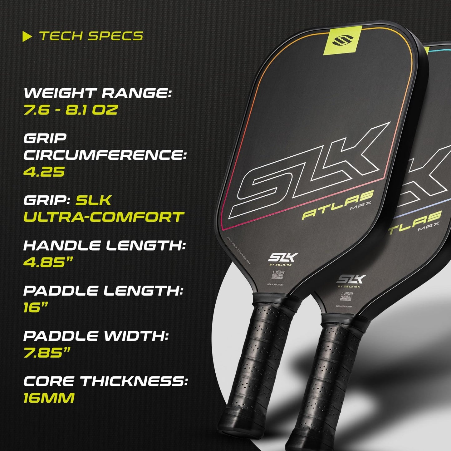 Set of 2 Pickleball Paddles with Pickleballs & Sling Bag | Graphite/Fiberglass R7