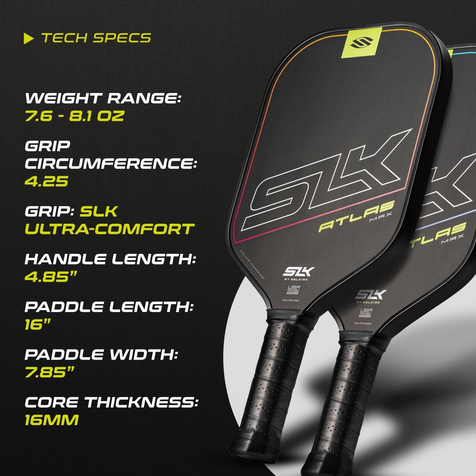 Set of 2 Pickleball Paddles with Pickleballs & Sling Bag | Graphite/Fiberglass R7