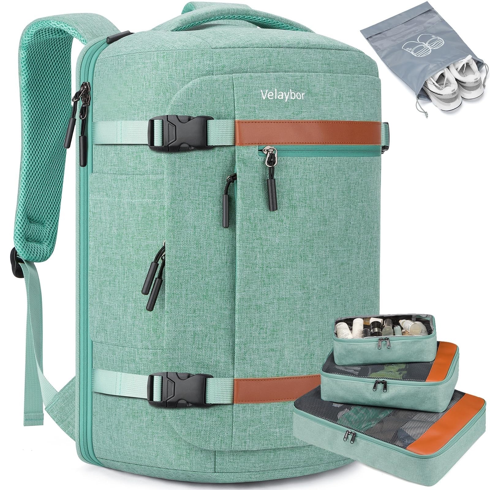 42L Travel Backpack with USB Port, Water-Resistant Carry-On, Fits 17.3" Laptop1