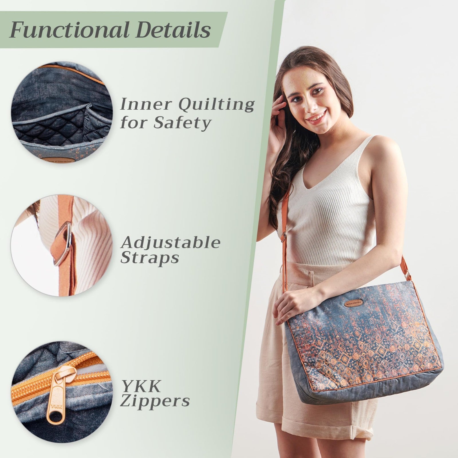 Stylish Cotton Shoulder Bag for Women   Versatile Handbag, Perfect for Everyday4