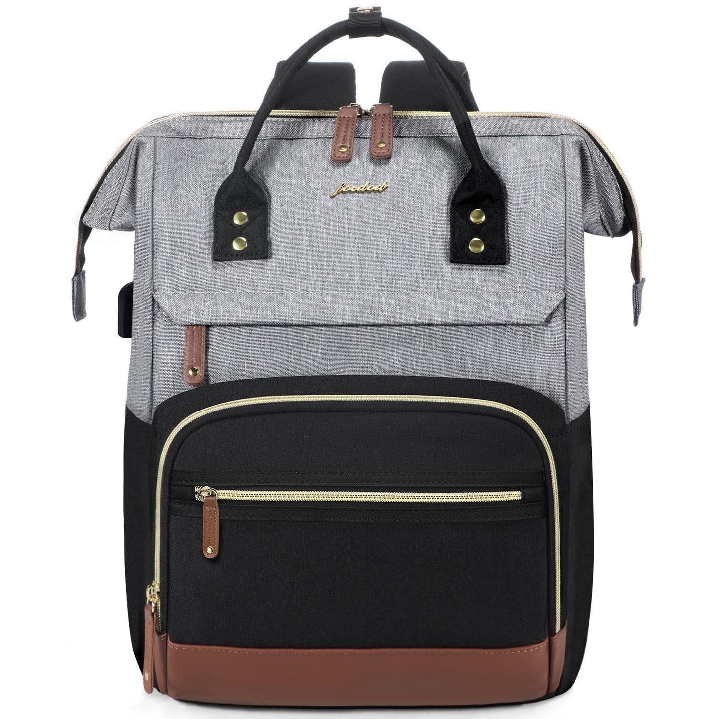 Waterproof 15.6" Laptop Backpack for Women   USB Port, Travel & Work Bag, Black/5