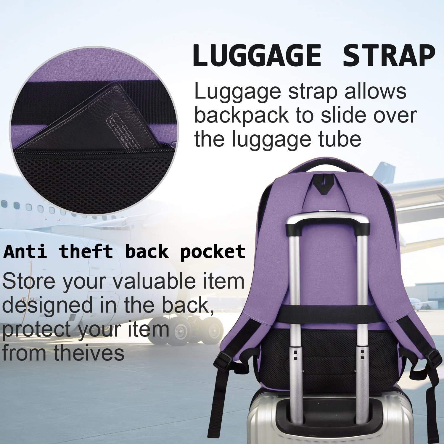 Slim Anti Theft Laptop Backpack for Business Travel & College   Stylish & Functi5